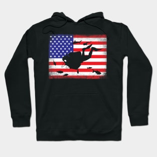 Scuba diving american flag Hoodie